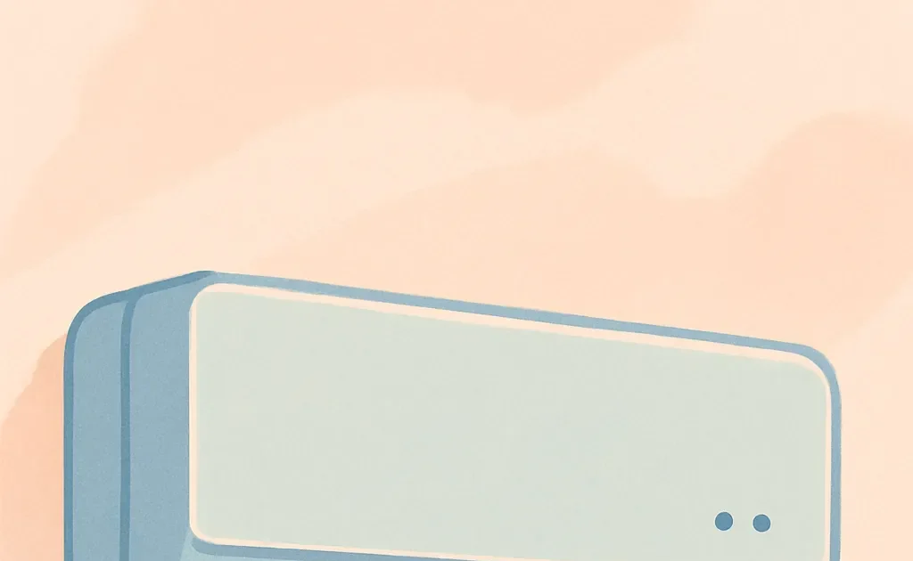 Un climatiseur intelligent avec des témoins lumineux éteints, indiquant une possible panne de connexion.