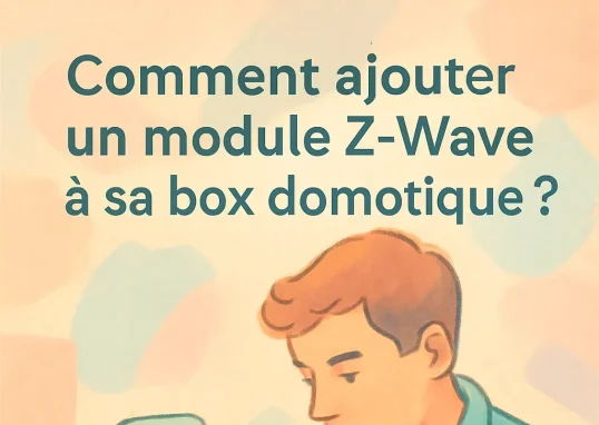 Un module Z-Wave est en cours de connexion à une box domotique par un technicien, illustrant l'intégration des dispositifs domotiques pour faciliter la maison intelligente.