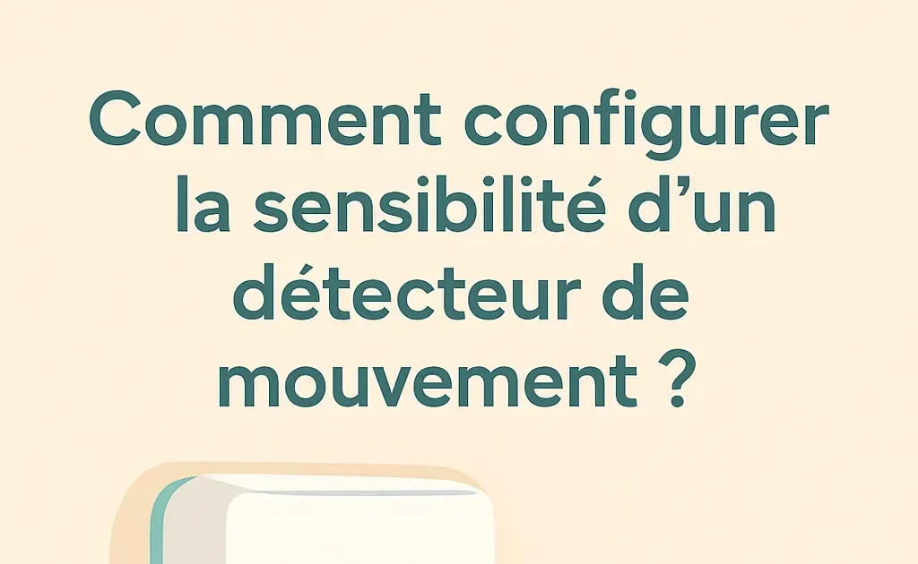 Première étape de configuration d'un détecteur de mouvement : détailler comment ajuster la sensibilité avec précision.