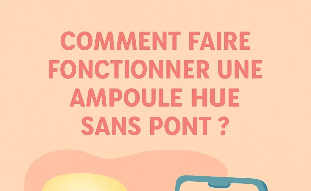 Une image d'une personne contrôlant une ampoule Hue sans utiliser de pont, en montrant une interaction directe via un smartphone.