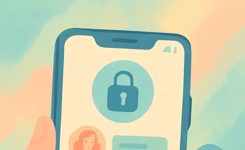 Une interface d'application mobile montrant comment partager l'accès à une serrure connectée avec les membres de la famille.