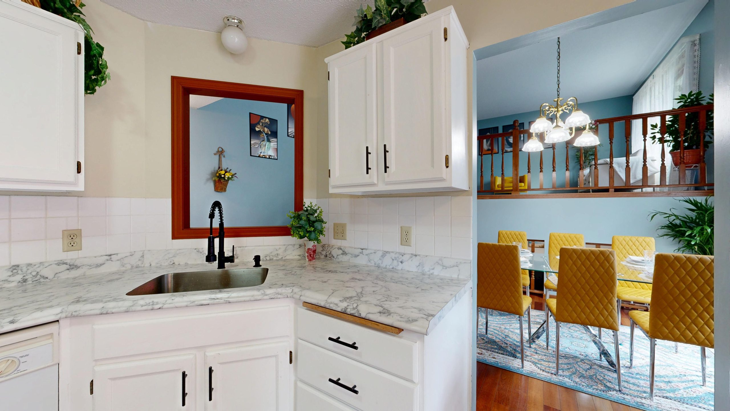 Plan de travail marbre cuisine moderne